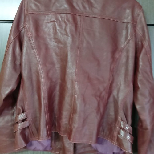 Women's leather jacket used, genuine leather, red