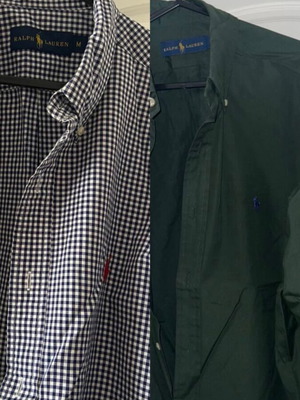 2 πουκάμισα Polo Ralph Lauren μέγεθος medium, μπλε και πράσινο
