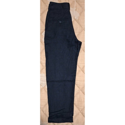 Benetton linen pants black 7/8 like new, size XS