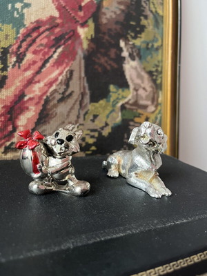 Silver Dog and Italian Silver Bunny Set like new
