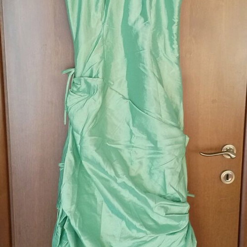 Charly long green dress like new with scarf, size L