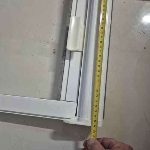 Automatic Aluminum Vertical Rolling Screen 75x79 cm, like new, white electrostatic paint