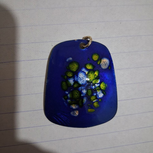 Vintage Mid-Century Copper Pendant with Enamel from Kunst Email
