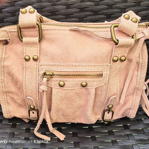 Vera Pelle handbag like new, pink suede, Balenciaga style