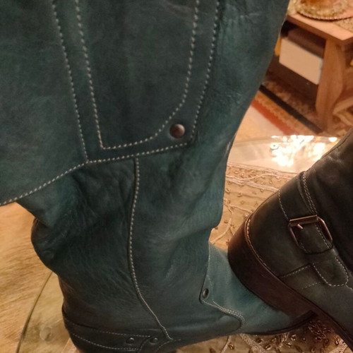 Diesel vintage leather boots used, petrol color, size 40
