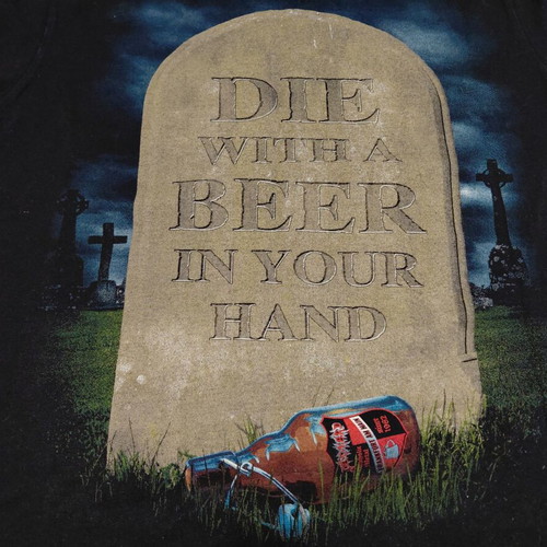 Tankard Die With A Beer Shirt size M Gildan like new