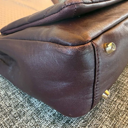 DKNY vintage leather shoulder bag used, burgundy red