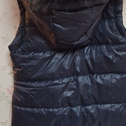 Tiffosi sleeveless vest with fur hood, blue, size 5-6 years