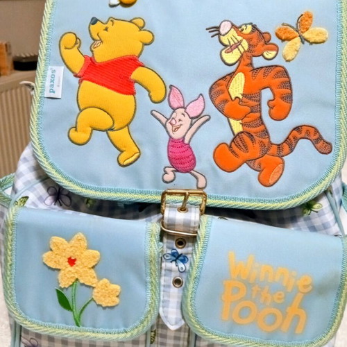 PAXOS backpack like new, large, sky blue with embroidery