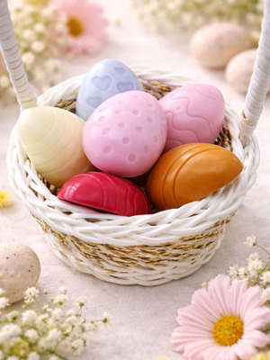 Wax melts αβγουλάκια πασχαλινά σε καλαθάκι καινούργια