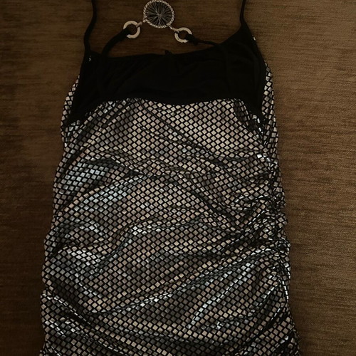 Top evening like new, black with silver details, size S
