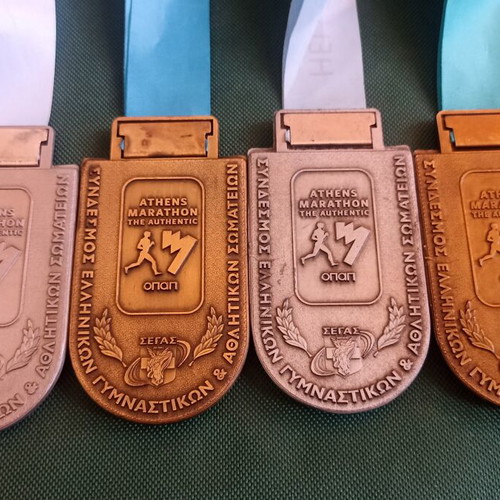 Athens Marathon Medals Set 2015-2016, 4 Pieces, like new