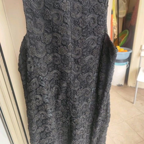 Dress heavy lace and beads used, black, size L