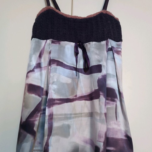 Rinascimento blouse like new, purple gray, evening with knitted fabric
