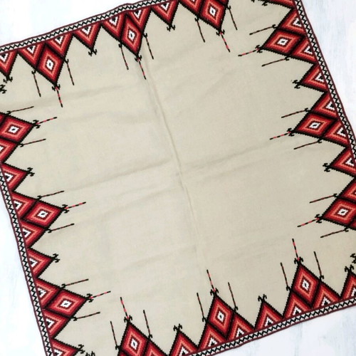 Hand embroidered linen tablecloth square like new 68x70 cm