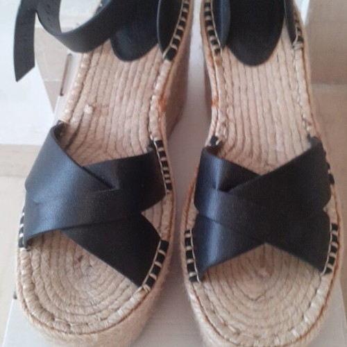 Mango espadrilles like new, leather, size 37, black