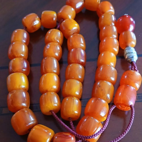 Mastic worry beads used with 33 beads and silver bead