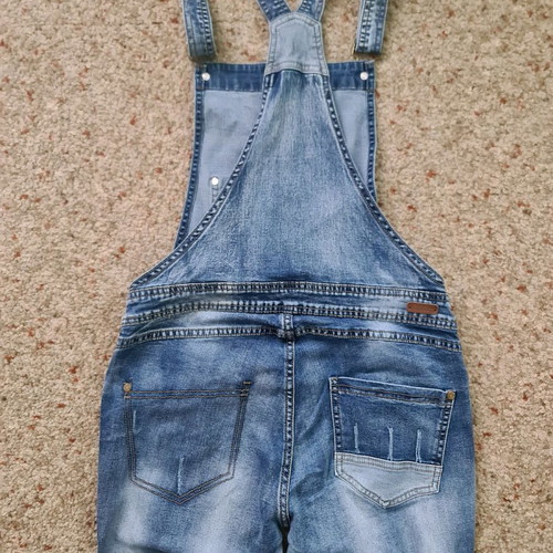 Maternity denim salopette and skirt used, size small
