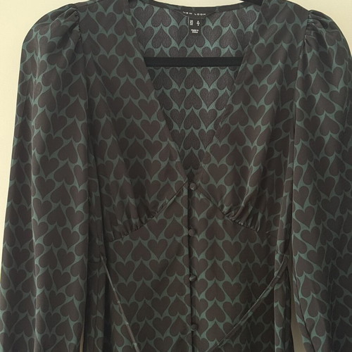 New Look green and black printed maxi dress