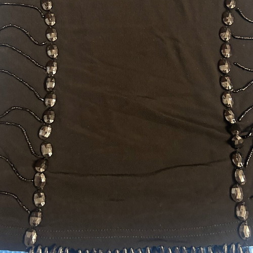 Y2K Vintage Black Mesh Beaded Corset-Like Women’s Top Size XS/S Like New