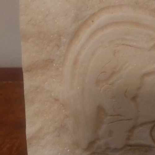Handmade tabletop decoration from natural white marble like new