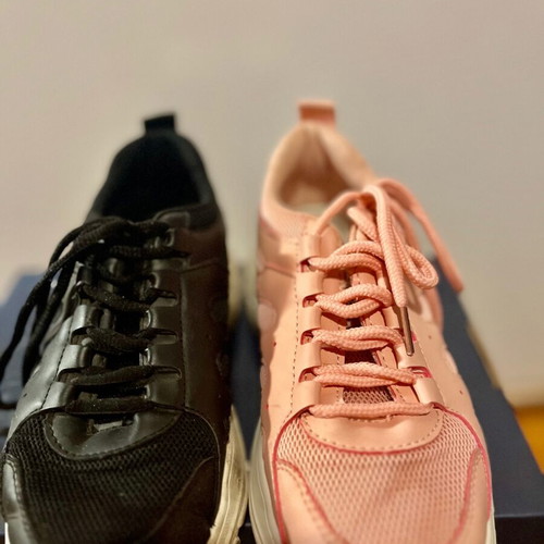 Sneakers size 36 spring colors pink like new and black used