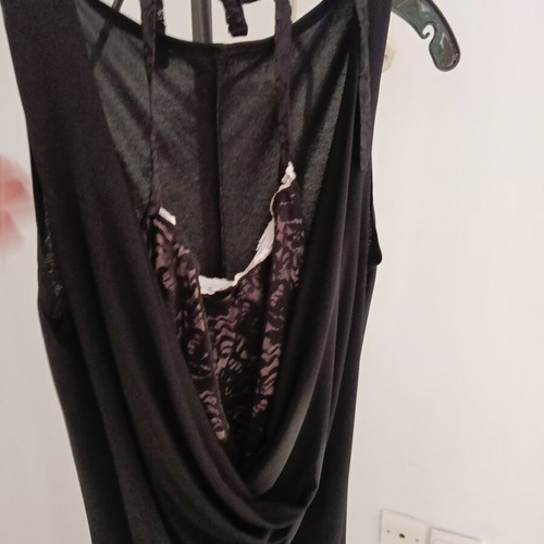 Women's dress with lace like new, black and pink, size M