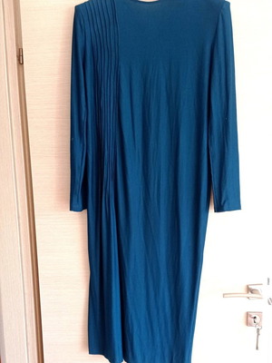 Дълга рокля употребявана, синя, с уникален дизайн, L/XL
