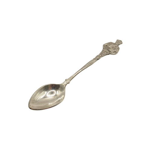 Vintage Dutch silver-plated postman spoon commemorating 35 years service