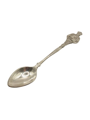 Vintage Dutch silver-plated postman spoon commemorating 35 years service
