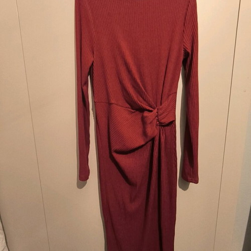 Shein elastic midi dress red new XL