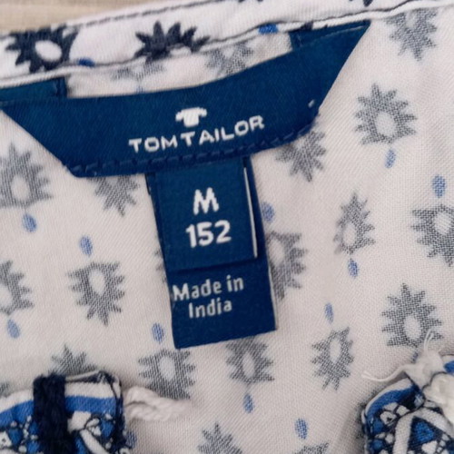 Tom Tailor caftan dress 152 cm like new, white and blue