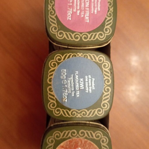 Harrods vintage metal tea tins set of 3 used