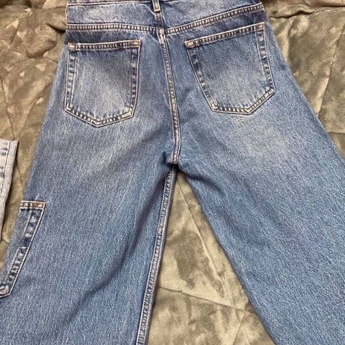 Pull&Bear women's wide leg cargo jeans size M like new