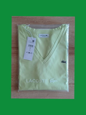 Lacoste women's V-neck T-shirt new, size M, pistachio green