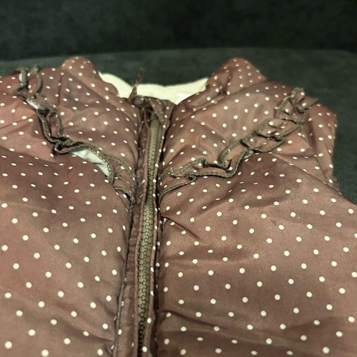 Sleeveless vest used for girls 98cm 2-3 years brown polka dot with pockets