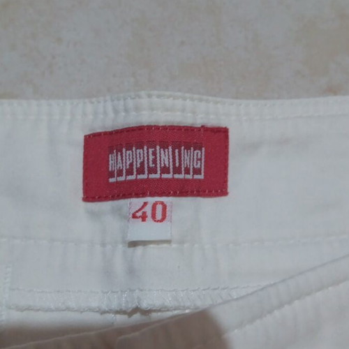 White beige pants with pockets, size L 40 12