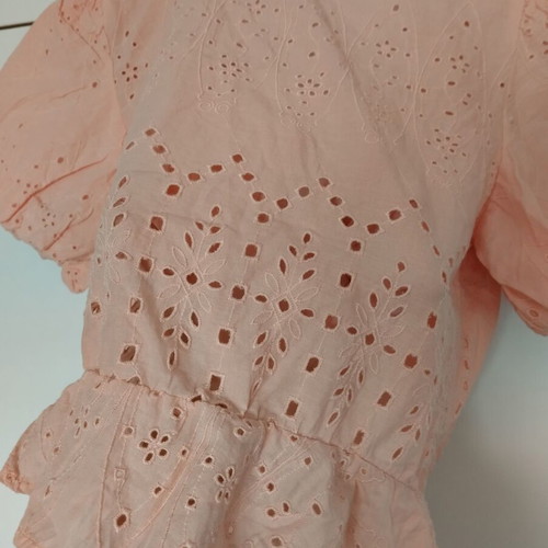 Pimkie blouse new pink salmon kipur fabric size 38