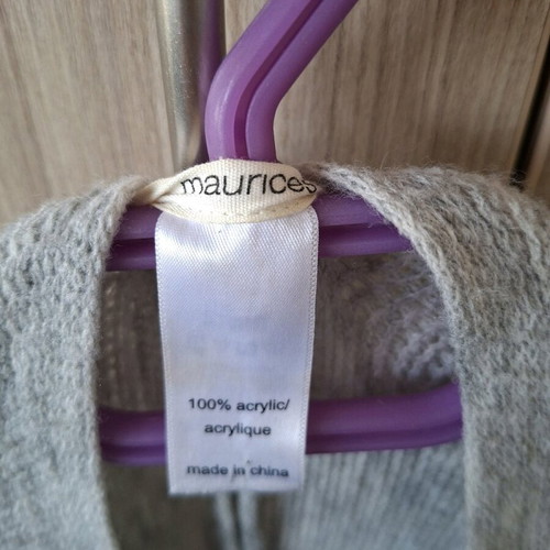 Maurices poncho like new, black and gray with fringes