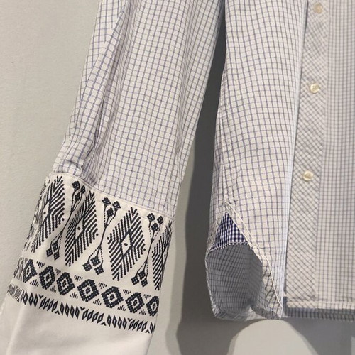 Scotch & Soda shirt for cufflinks like new, blue and white checkered
