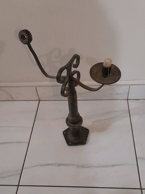Handmade iron candlestick like new, height 40cm
