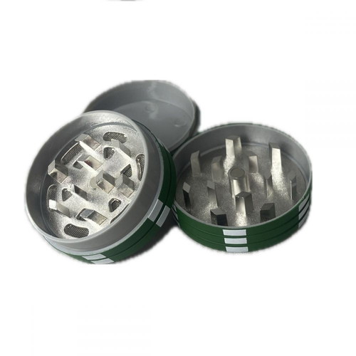 Grinder Metal and Plastic 40x26mm 2-Compartment Poker Green New