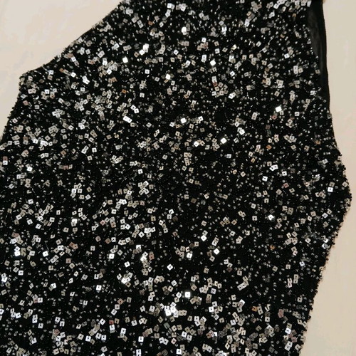 Evening black sleeveless top with sequins and beads new