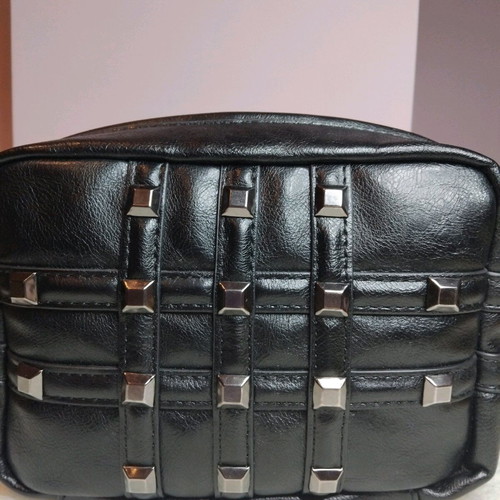 Crossbody bag like new with studs, black and silver