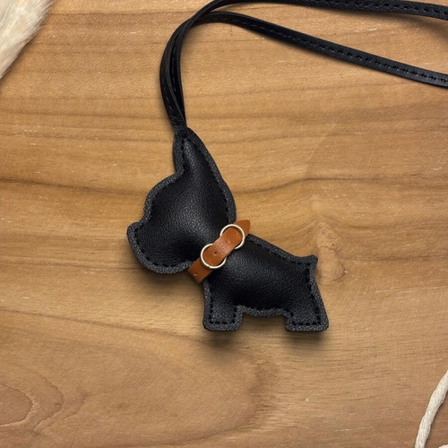 Handmade Dog Bag Charm new, black and brown