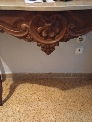 Handmade entry table with marble like new