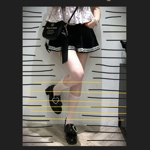 Jean shorts skirt new, high waist with wide legs, elastic waist