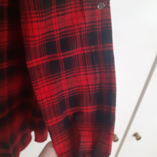 Plaid women's shirt new, red black, size M