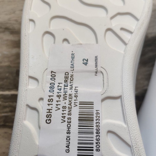 Gaudi sneakers unisex, new, size 42, white and red leather