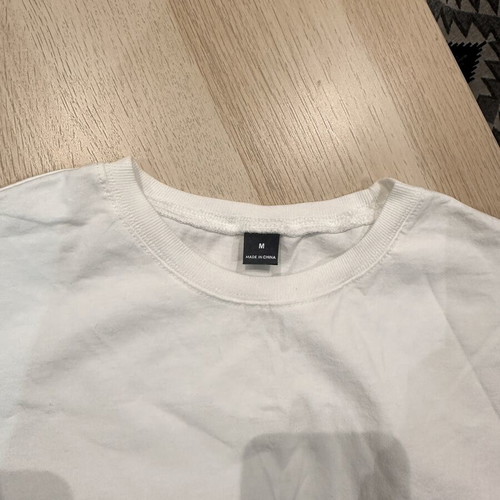 White T-shirt with Side Shirring, Size M, Women's